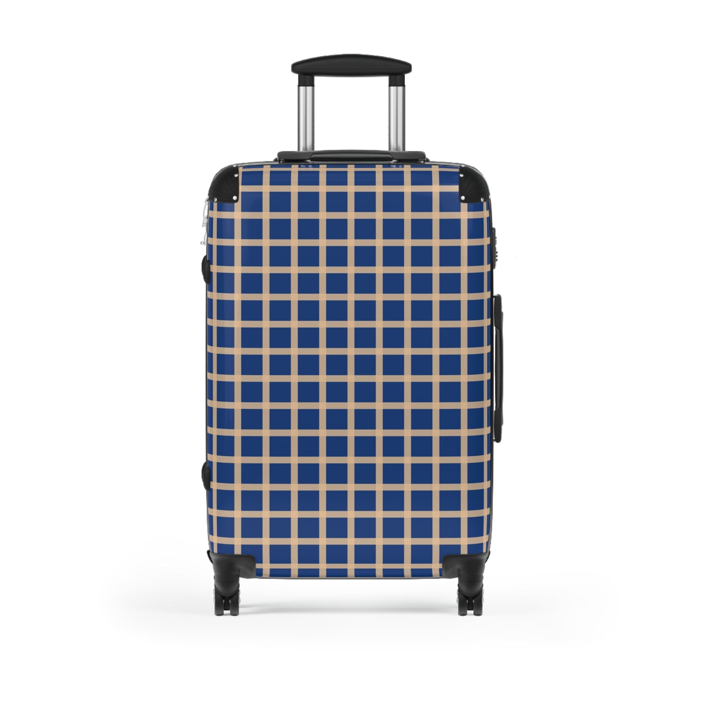 Blue & Tan Gingham Suitcase
