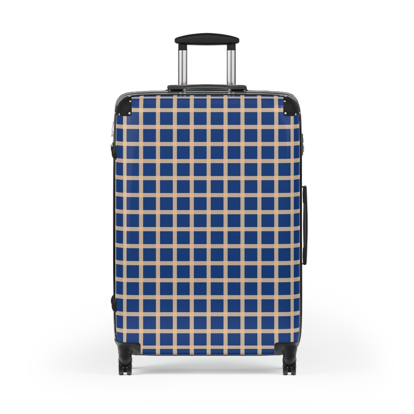 Blue & Tan Gingham Suitcase