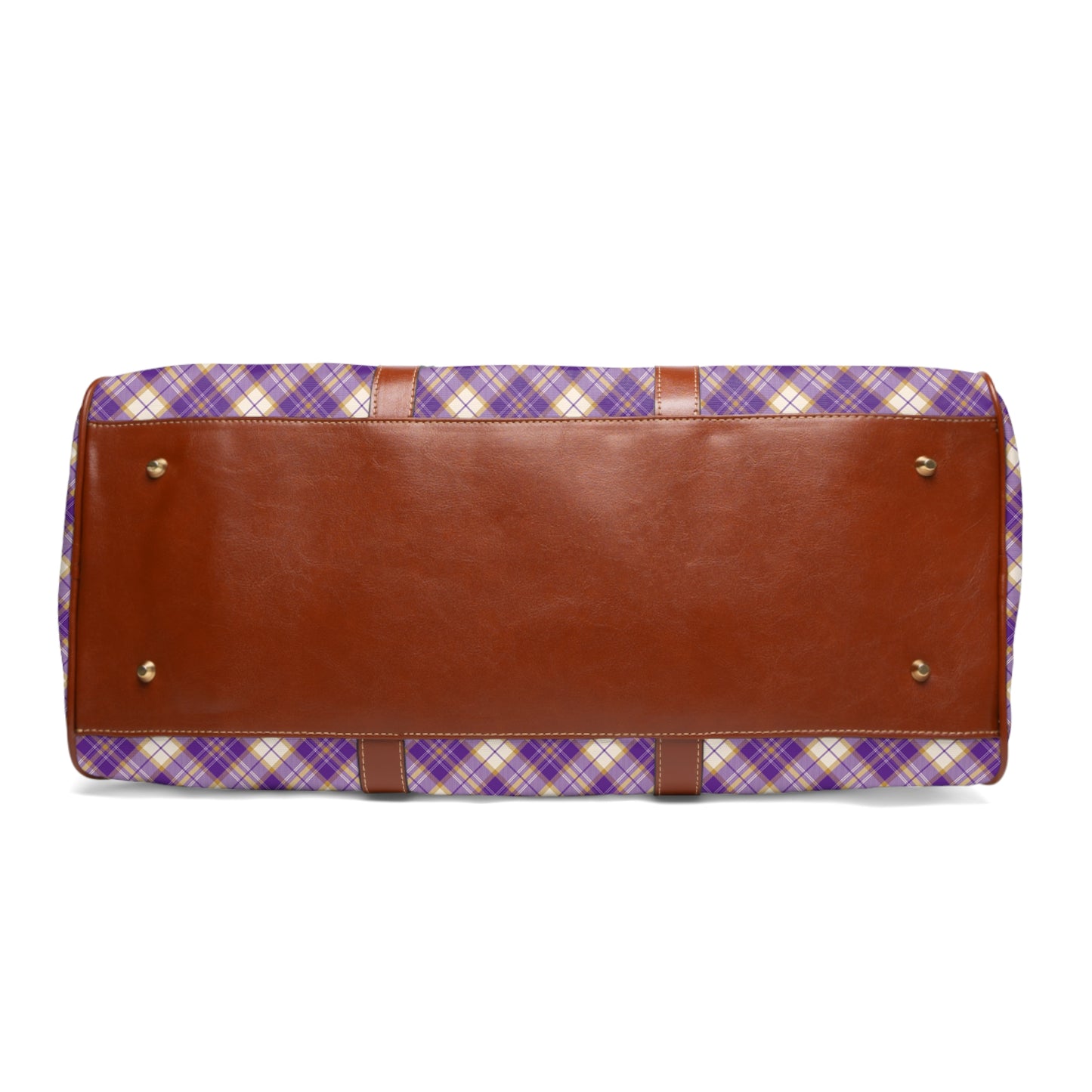 Purple Plaid Waterproof Travel Bag