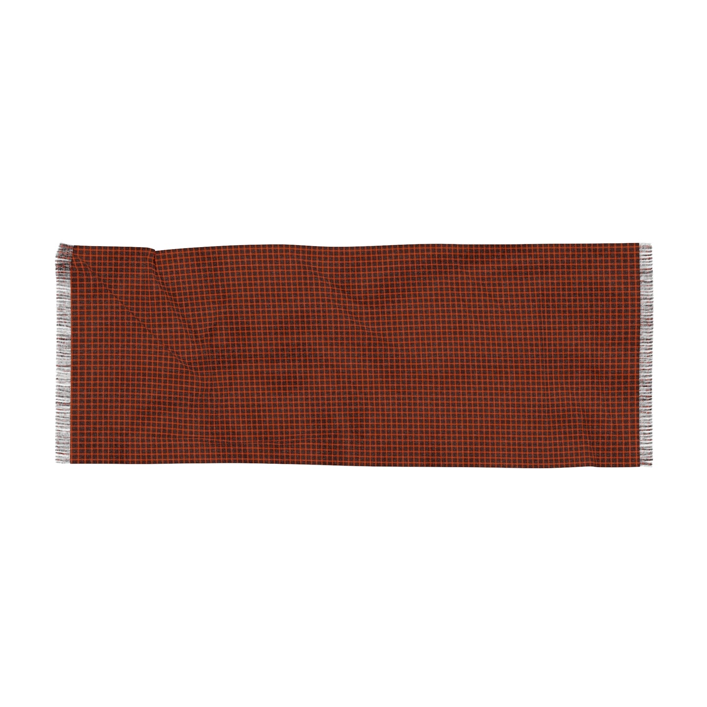Brown & Orange Gingham Lightweight Scarf