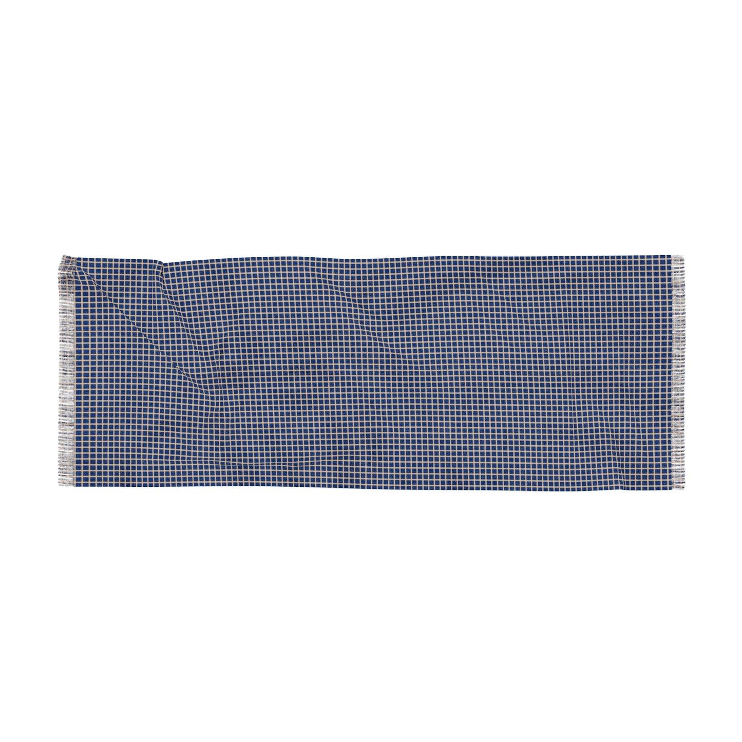 Blue & Tan Gingham Lightweight Scarf