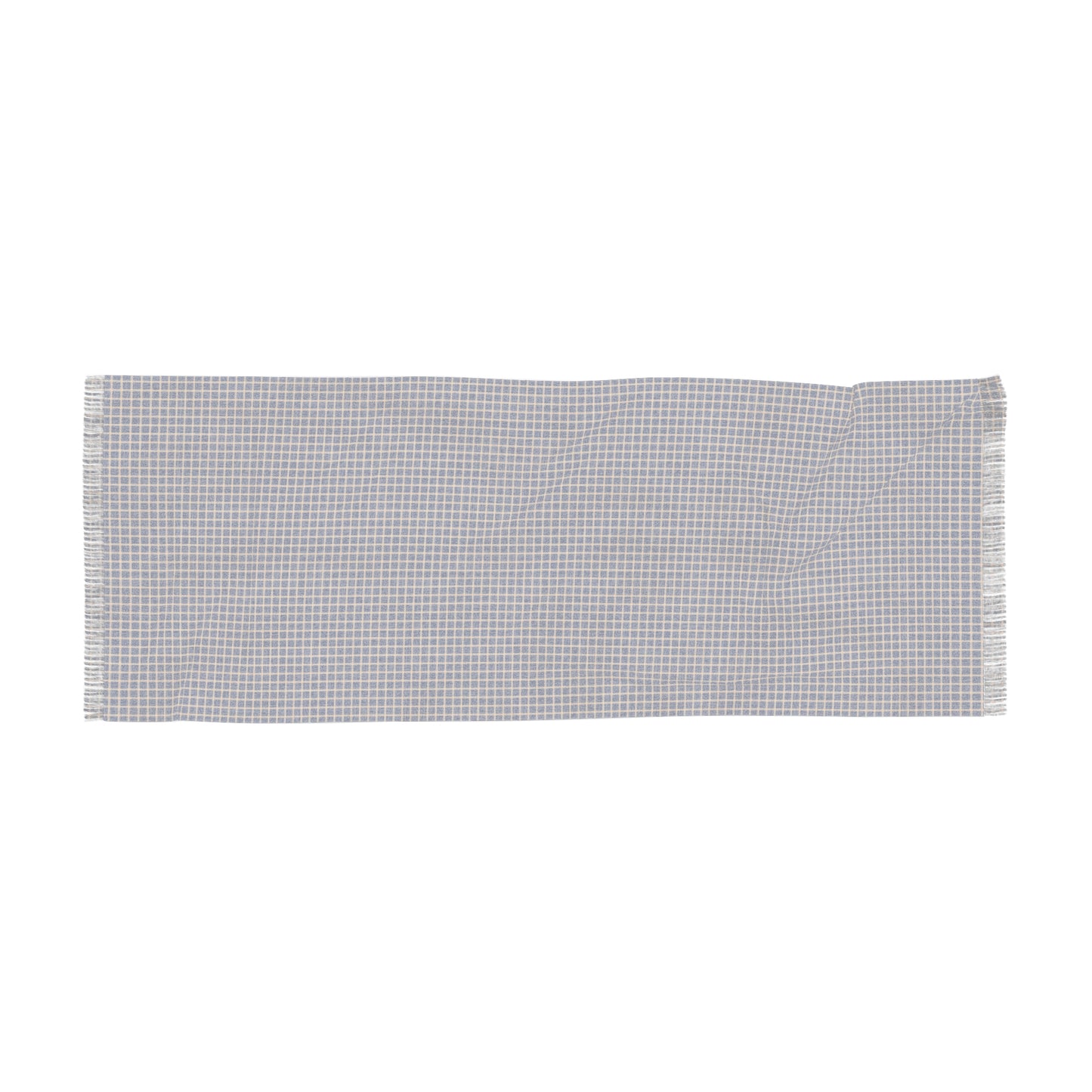 Blue & Tan Gingham Lightweight Scarf