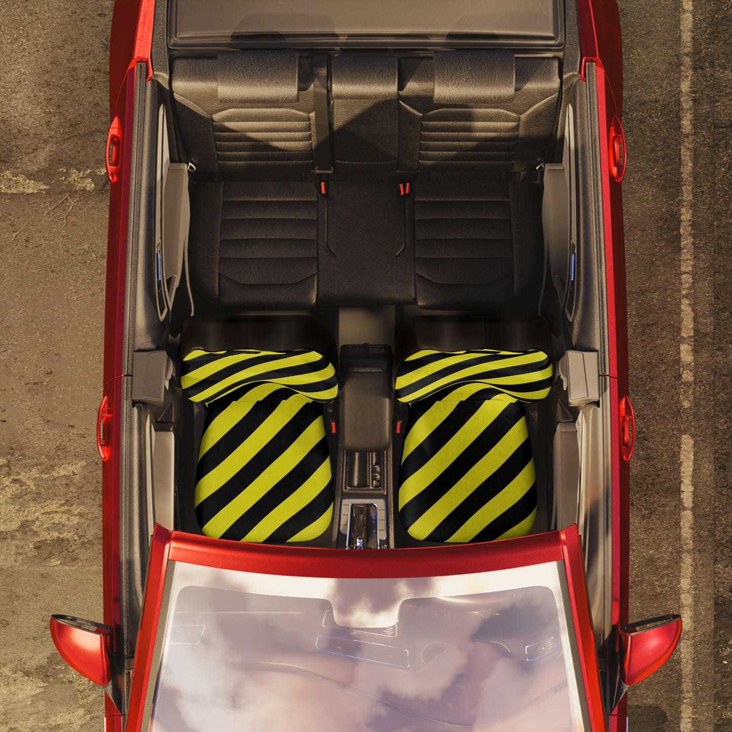 Yellow & Black Striped Car Seat Covers