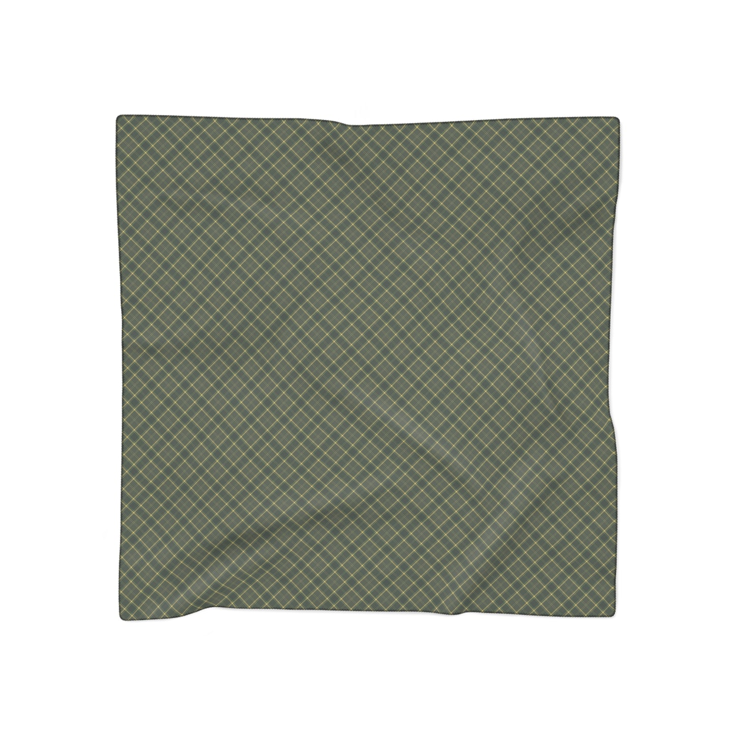 Green Plaid Chiffon or Voile Scarf