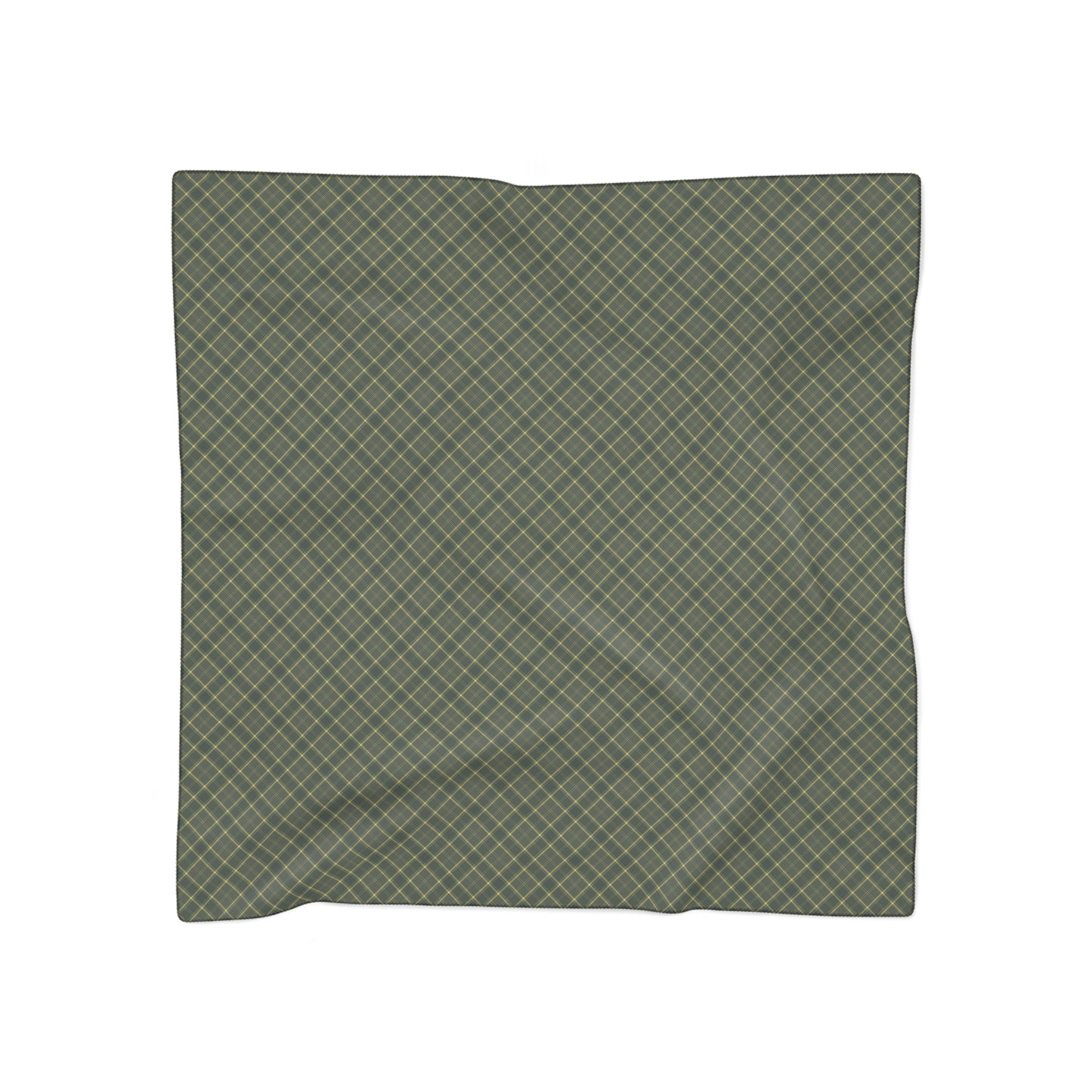 Green Plaid Chiffon or Voile Scarf