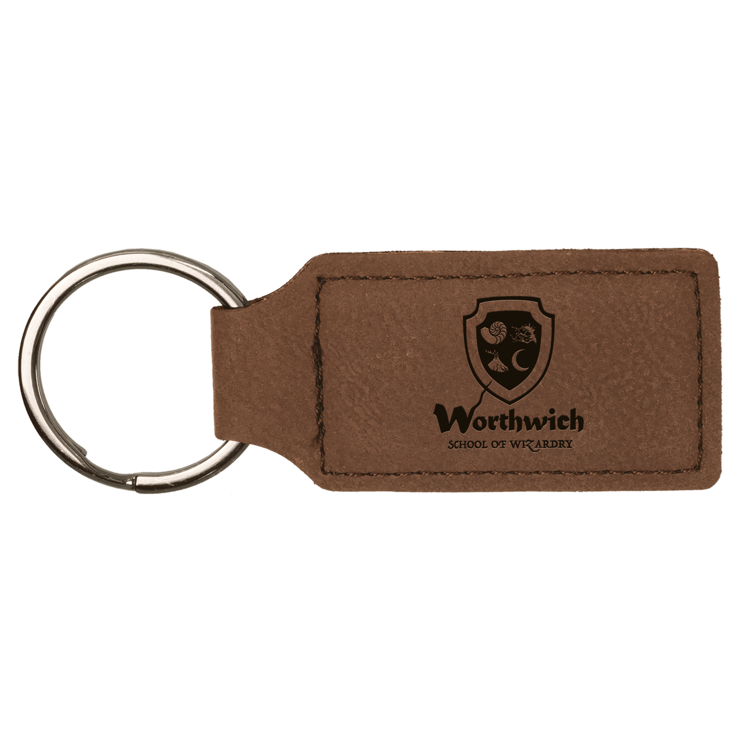Rectangle Leatherette Keychain