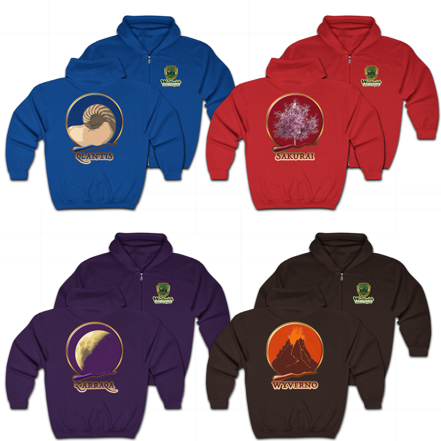 Worthwich House Unisex Full Zip Heavy Blend Hooded Sweatshirt