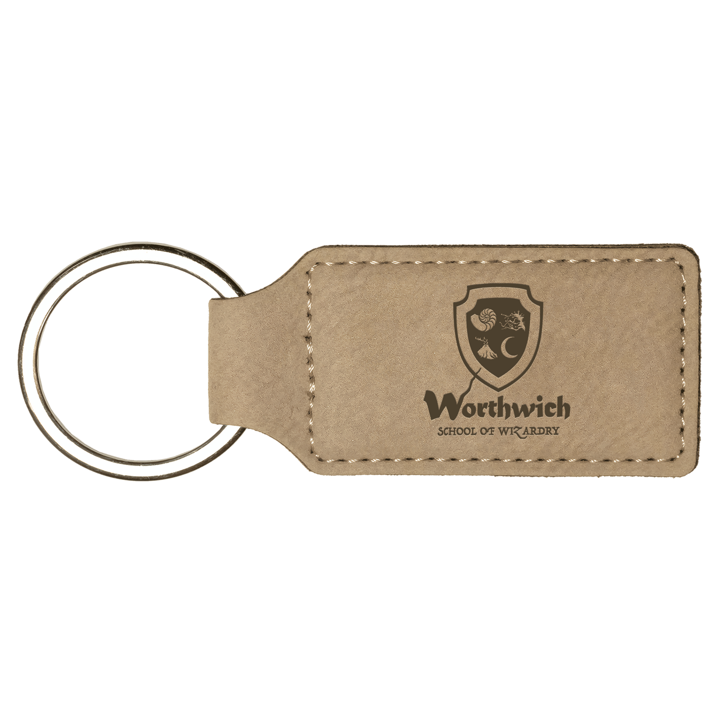 Rectangle Leatherette Keychain