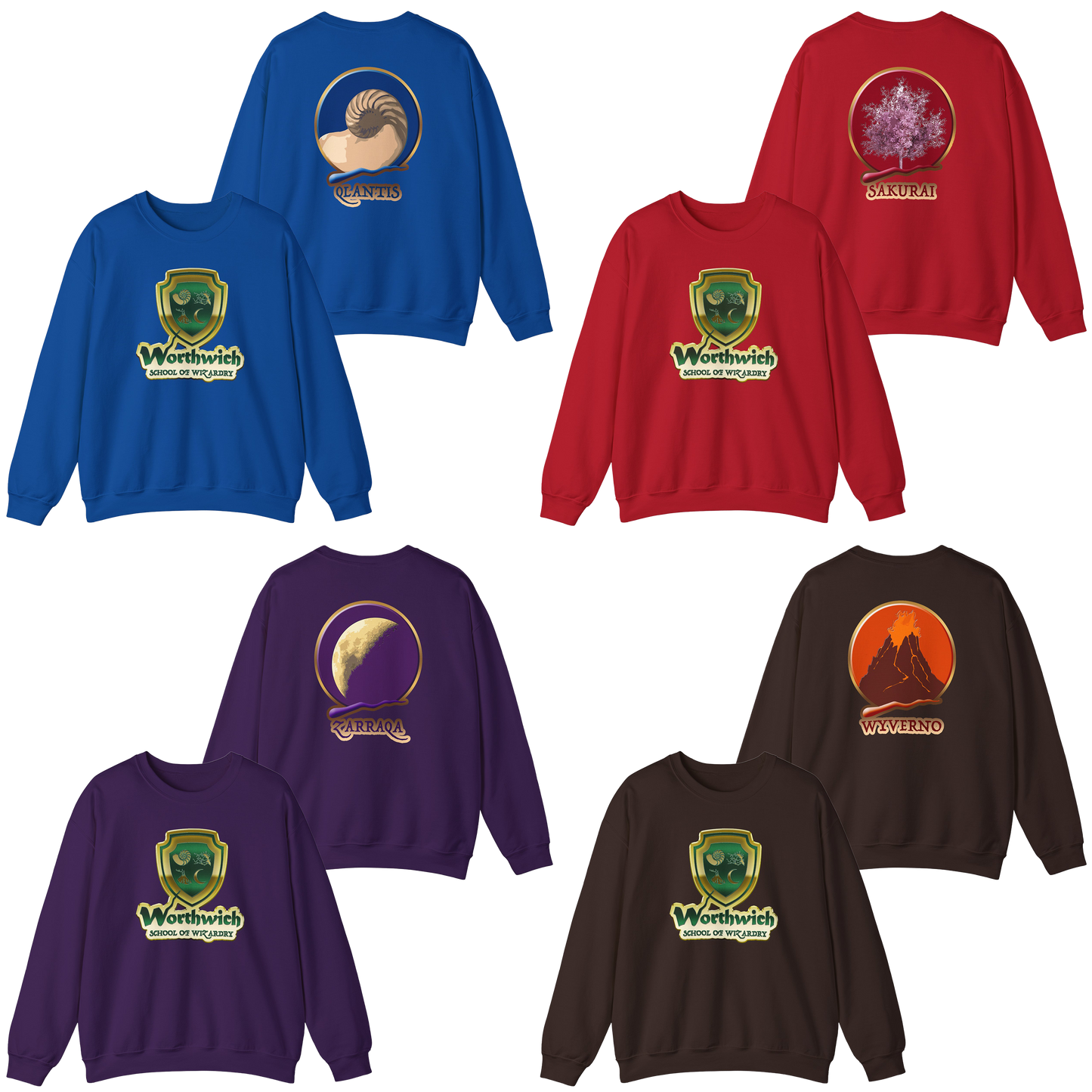 Worthwich Unisex Pullover Crewneck Sweatshirt Gildan 18000