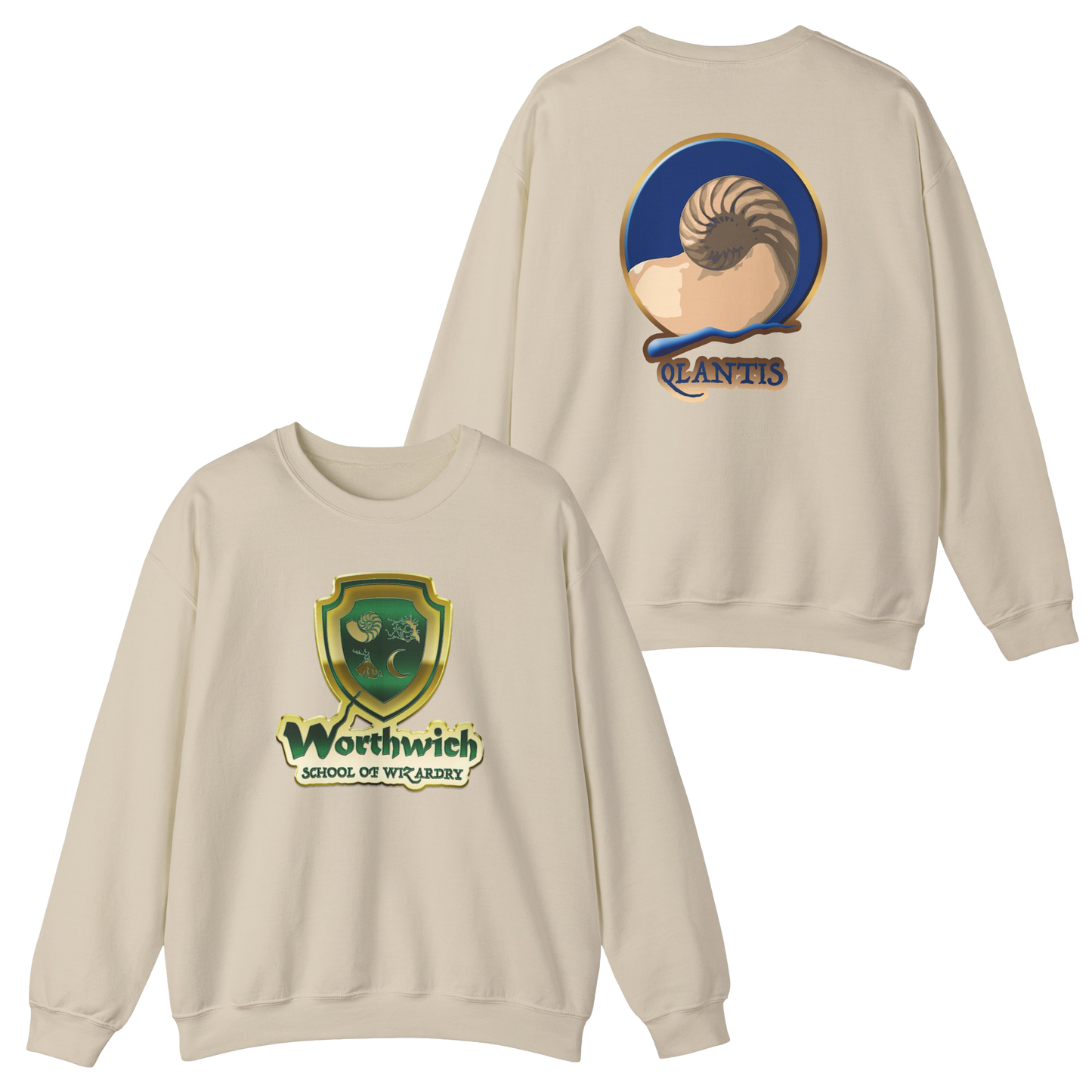 Worthwich Unisex Pullover Crewneck Sweatshirt Gildan 18000
