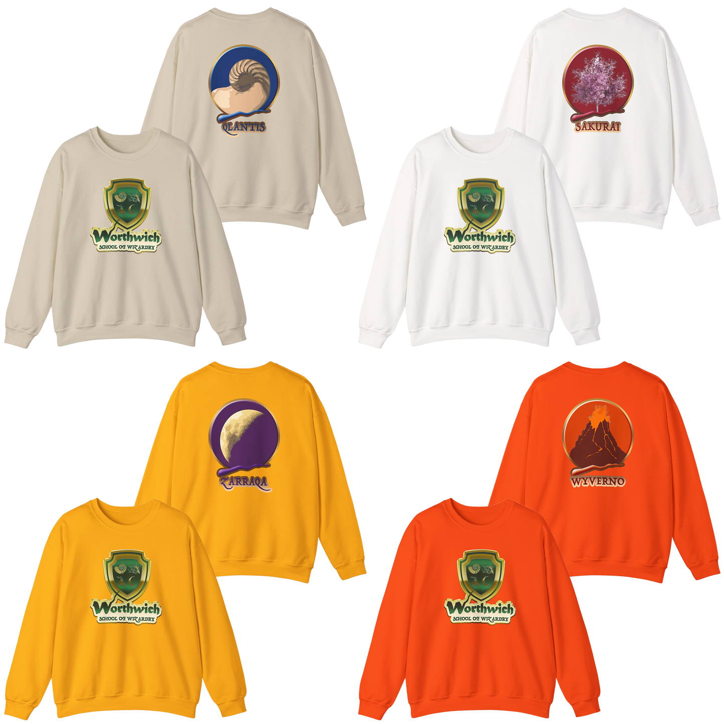 Worthwich Unisex Pullover Crewneck Sweatshirt Gildan 18000