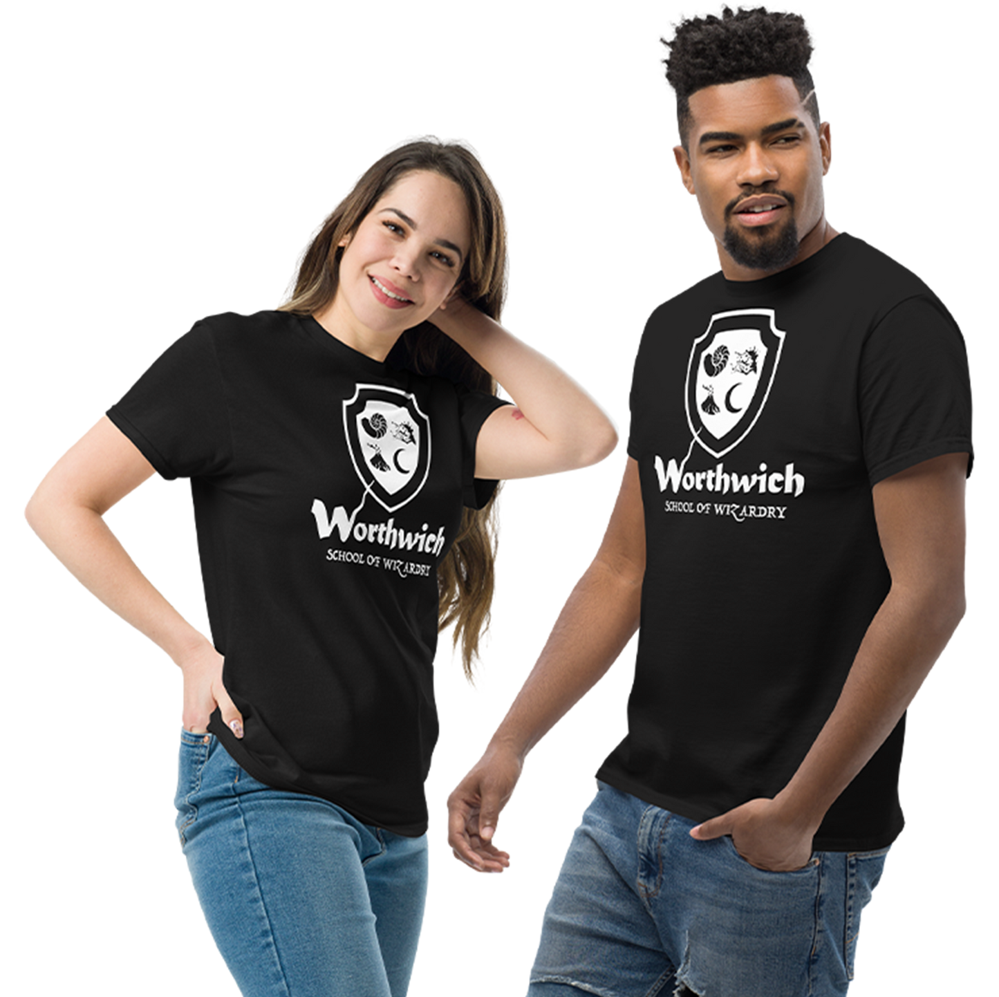 Worthwich (one-color logo, white) Gildan 5000 Unisex classic tee
