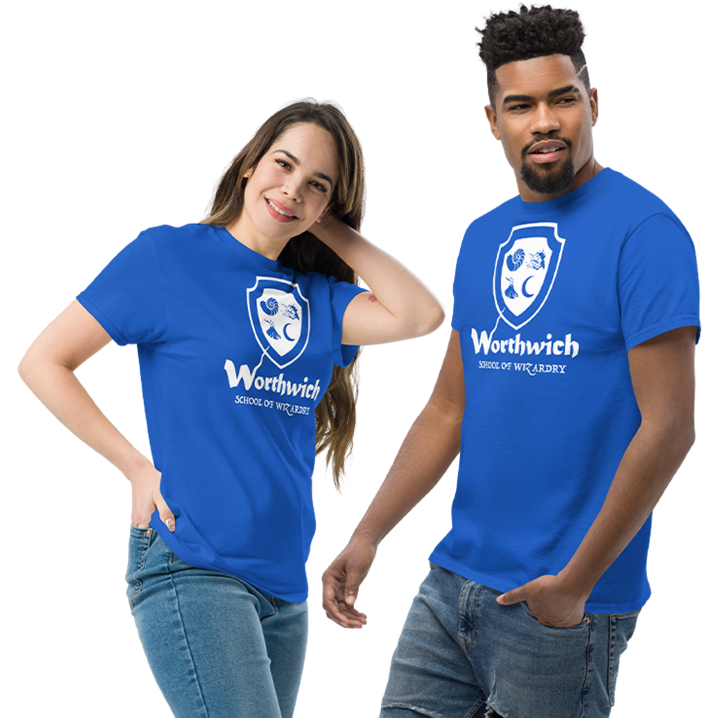 Worthwich (one-color logo, white) Gildan 5000 Unisex classic tee