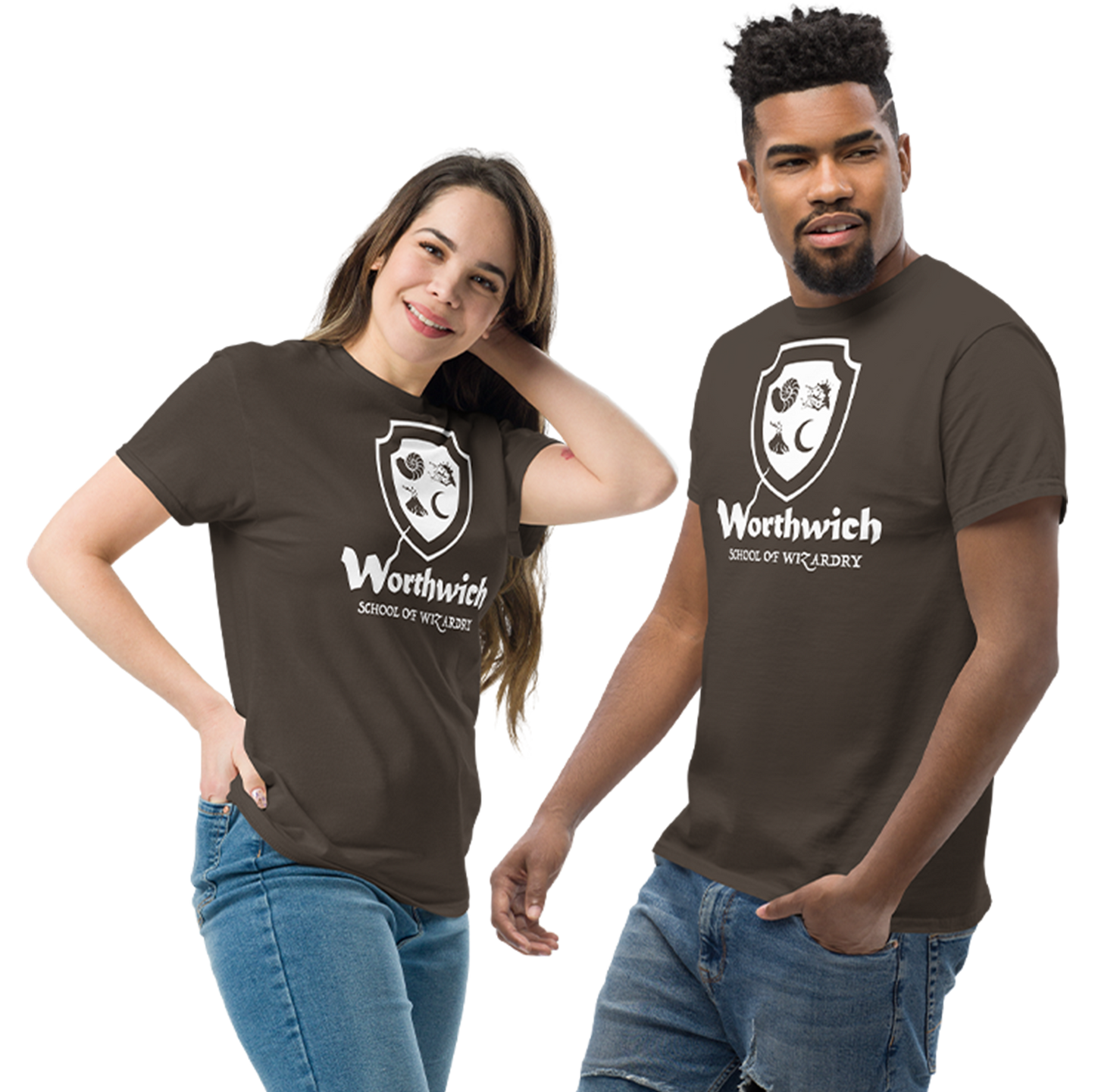 Worthwich (one-color logo, white) Gildan 5000 Unisex classic tee