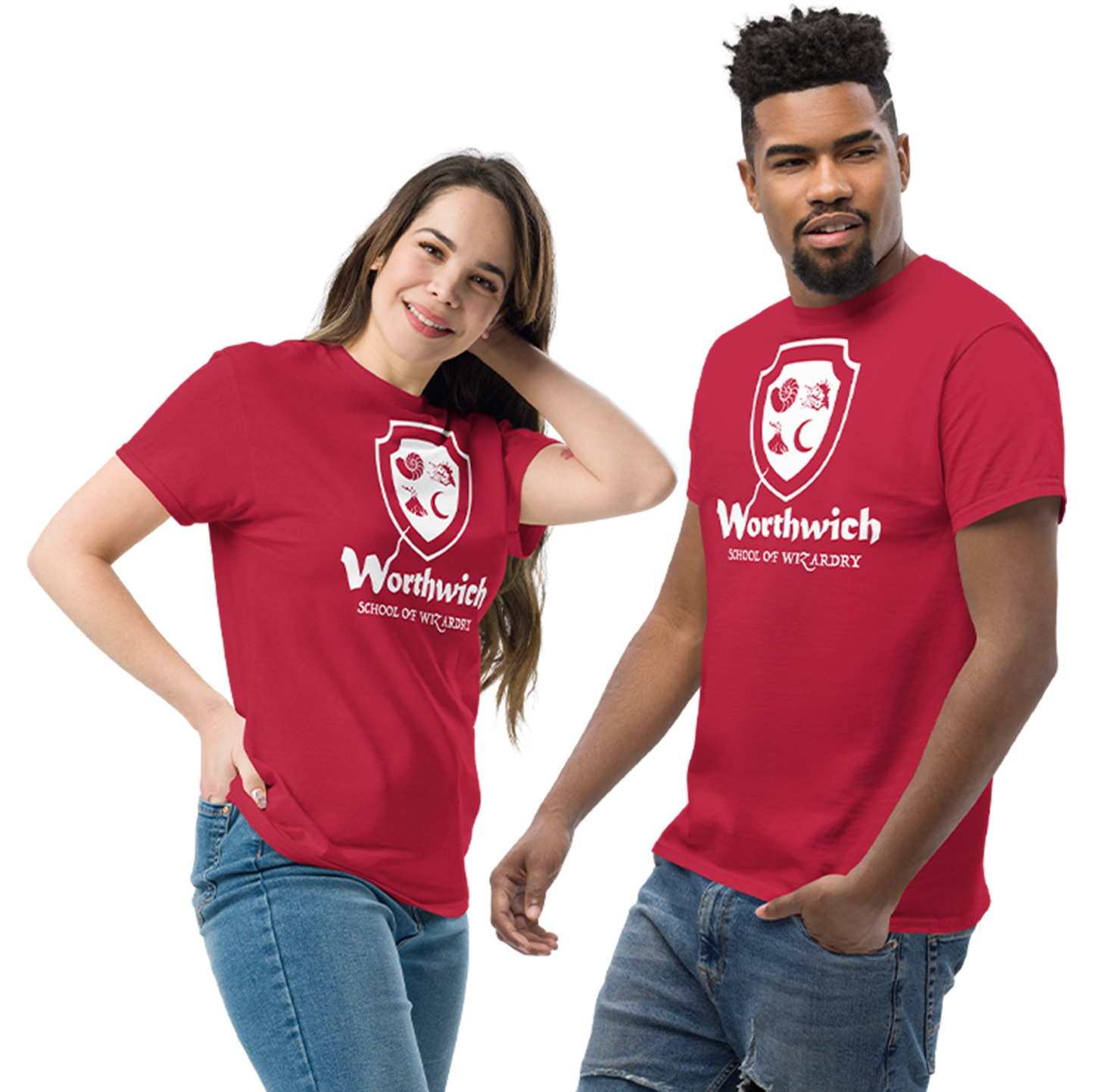 Worthwich (one-color logo, white) Gildan 5000 Unisex classic tee