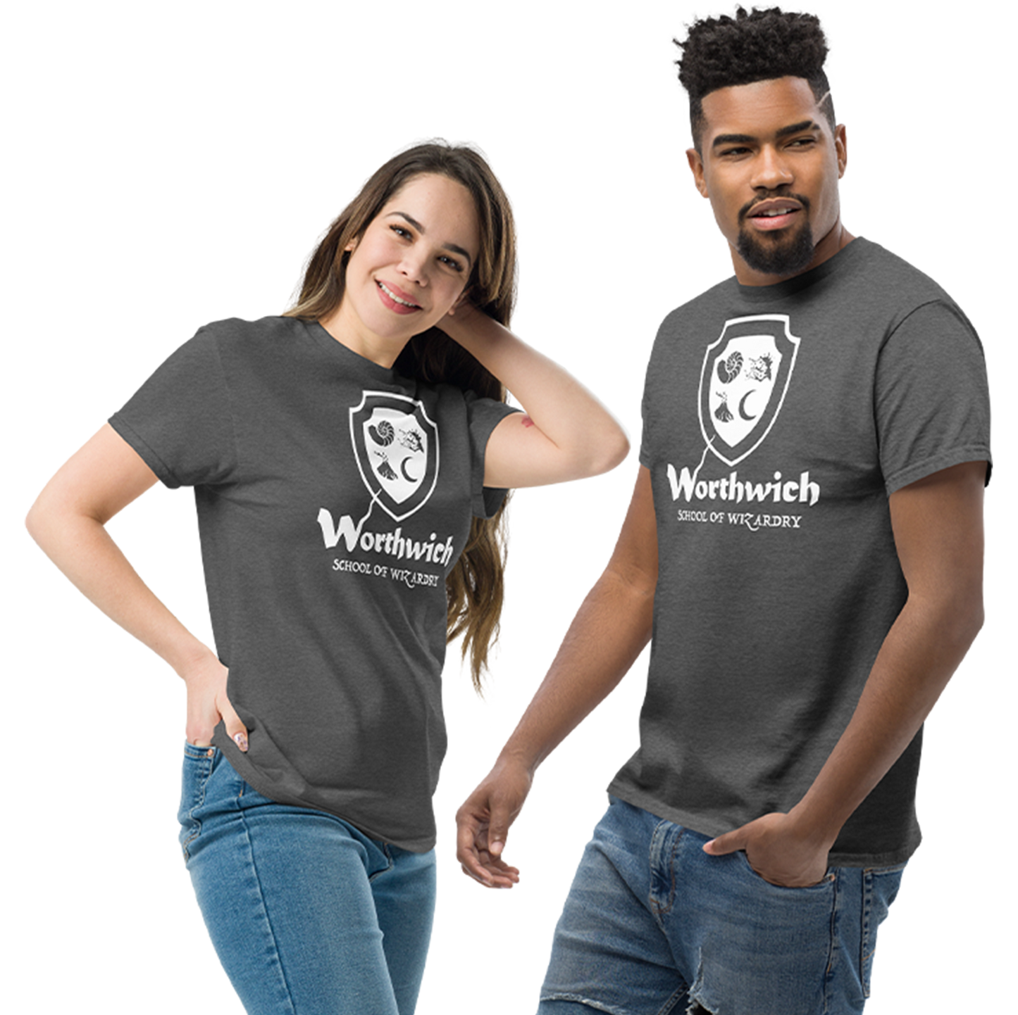 Worthwich (one-color logo, white) Gildan 5000 Unisex classic tee