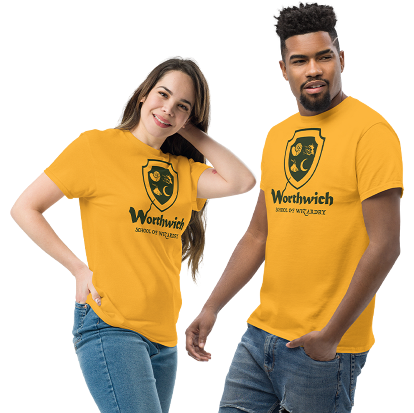 Worthwich (one-color logo, green) Gildan 5000 Unisex classic tee