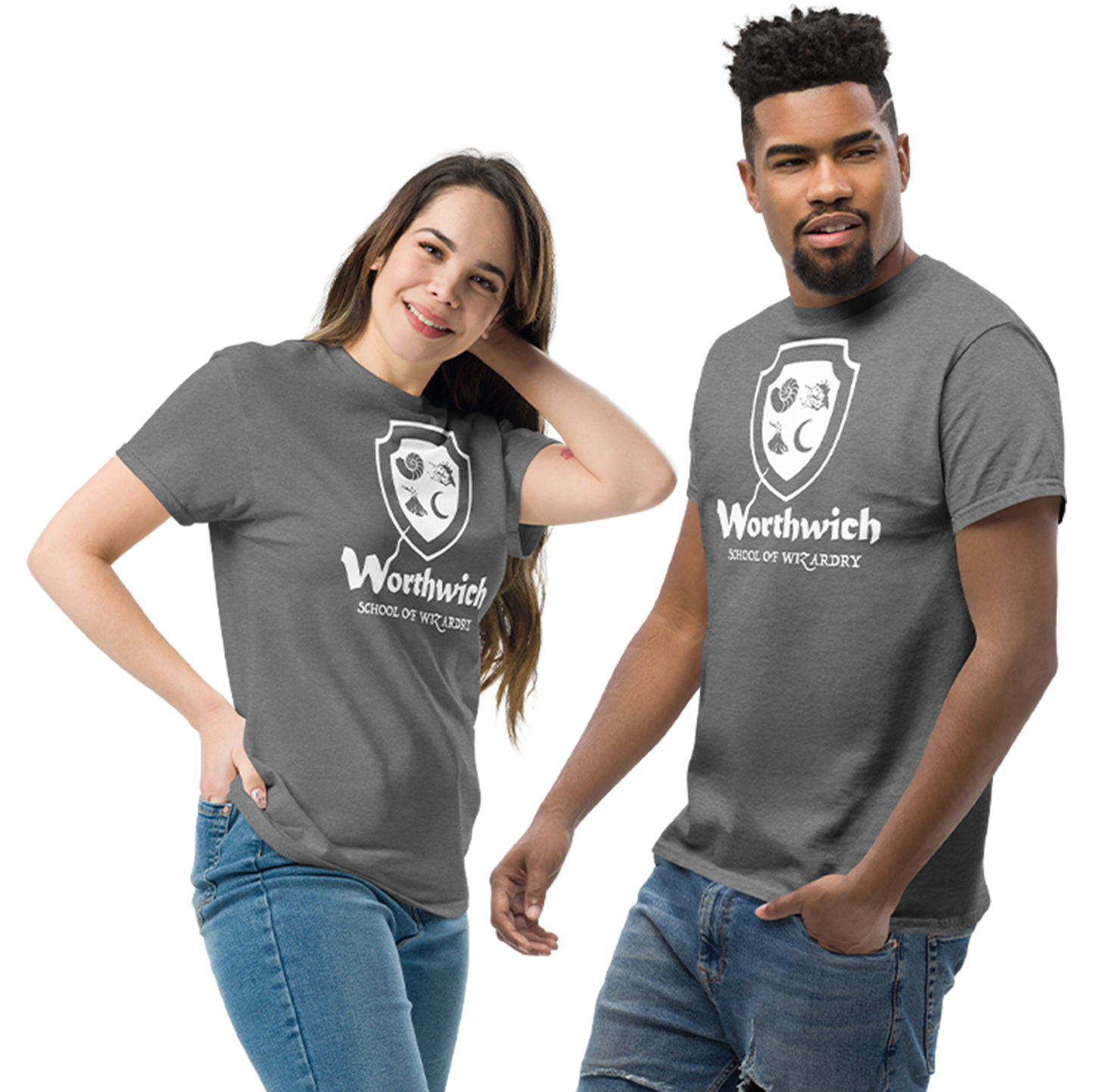 Worthwich (one-color logo, white) Gildan 5000 Unisex classic tee