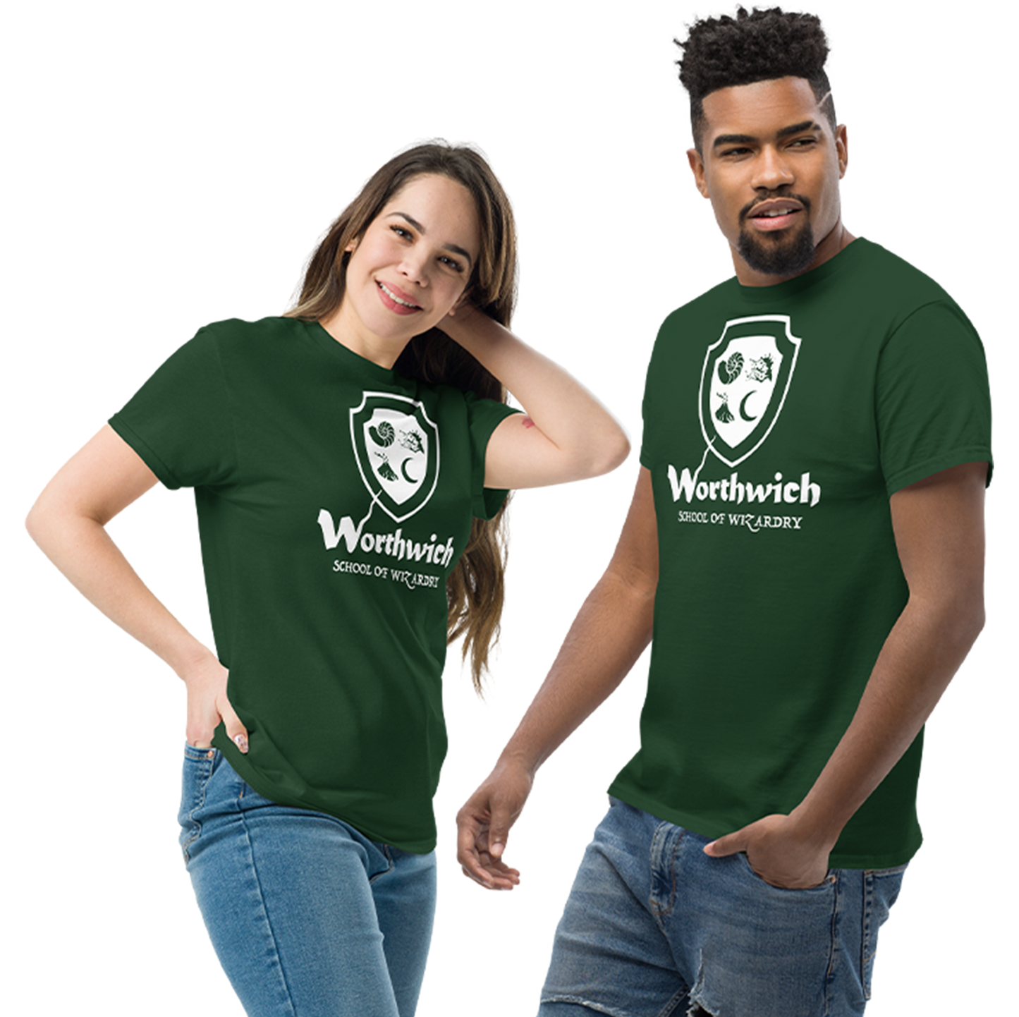 Worthwich (one-color logo, white) Gildan 5000 Unisex classic tee