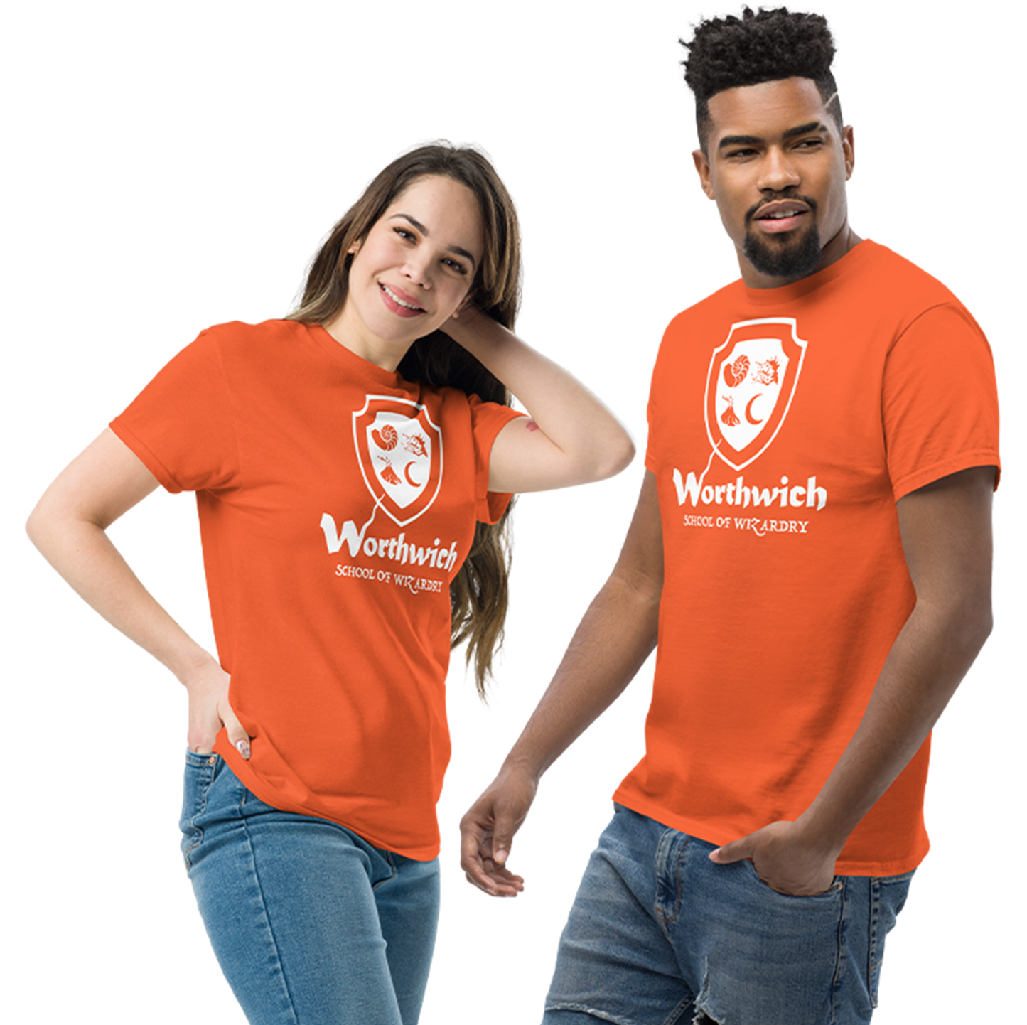 Worthwich (one-color logo, white) Gildan 5000 Unisex classic tee