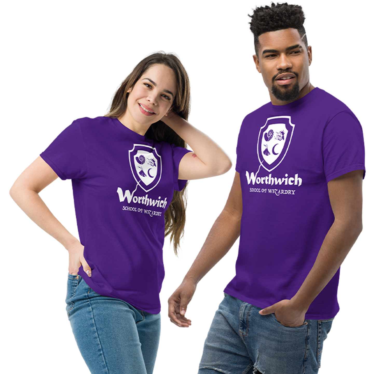 Worthwich (one-color logo, white) Gildan 5000 Unisex classic tee