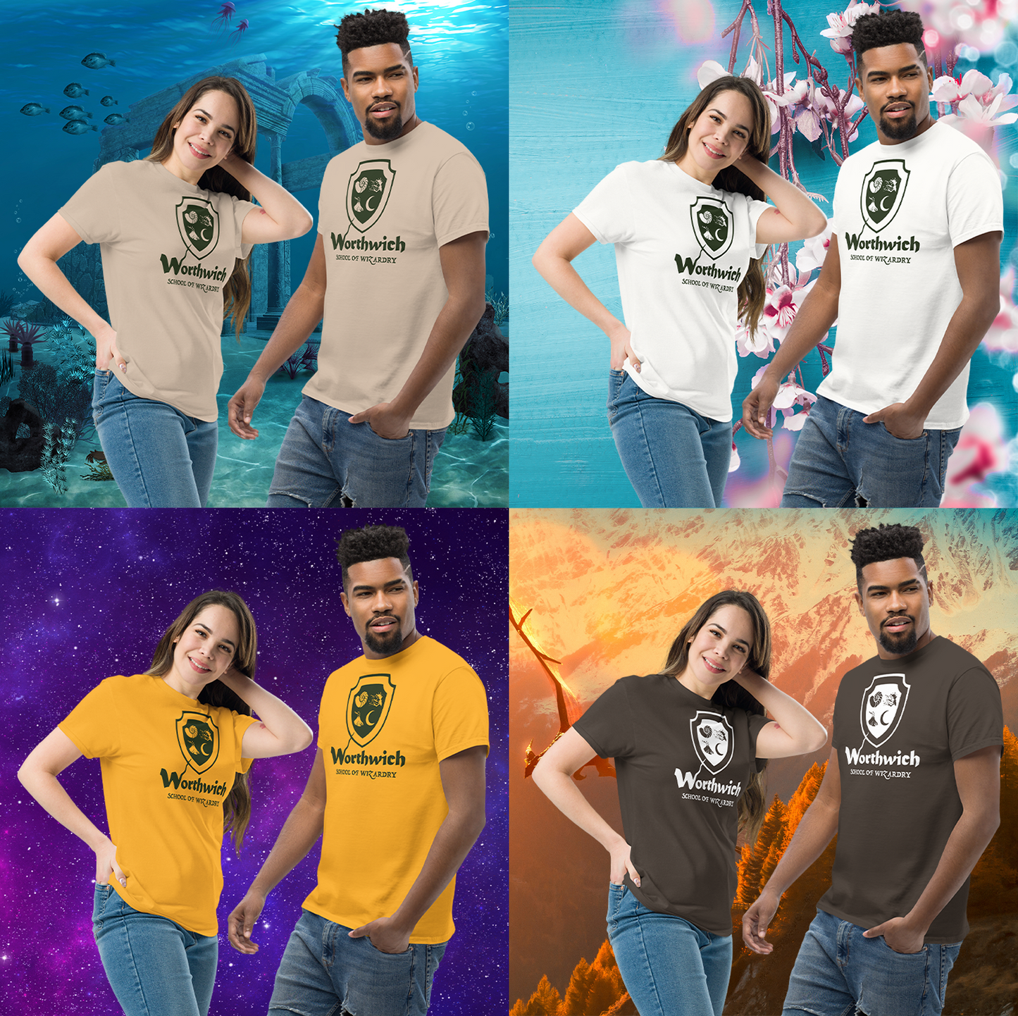 Worthwich (one-color logo, green) Gildan 5000 Unisex classic tee