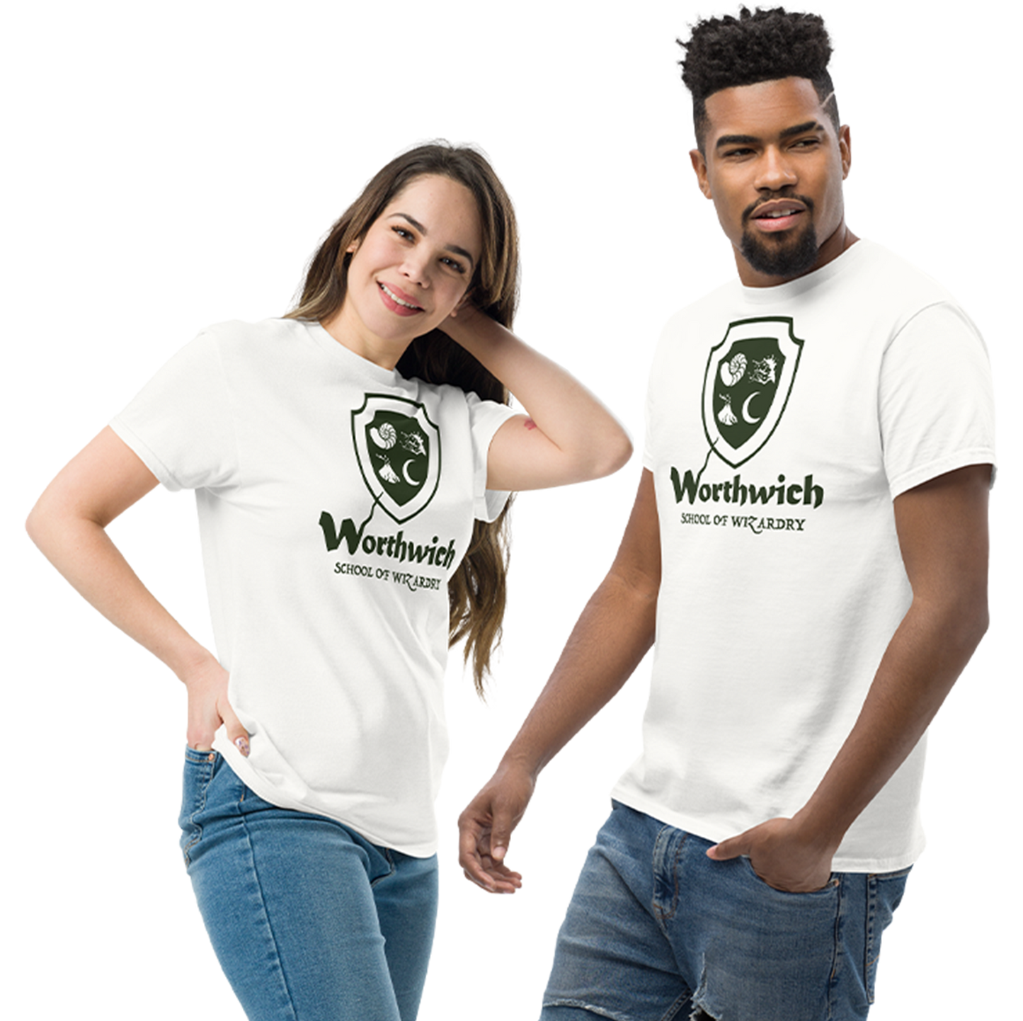 Worthwich (one-color logo, green) Gildan 5000 Unisex classic tee