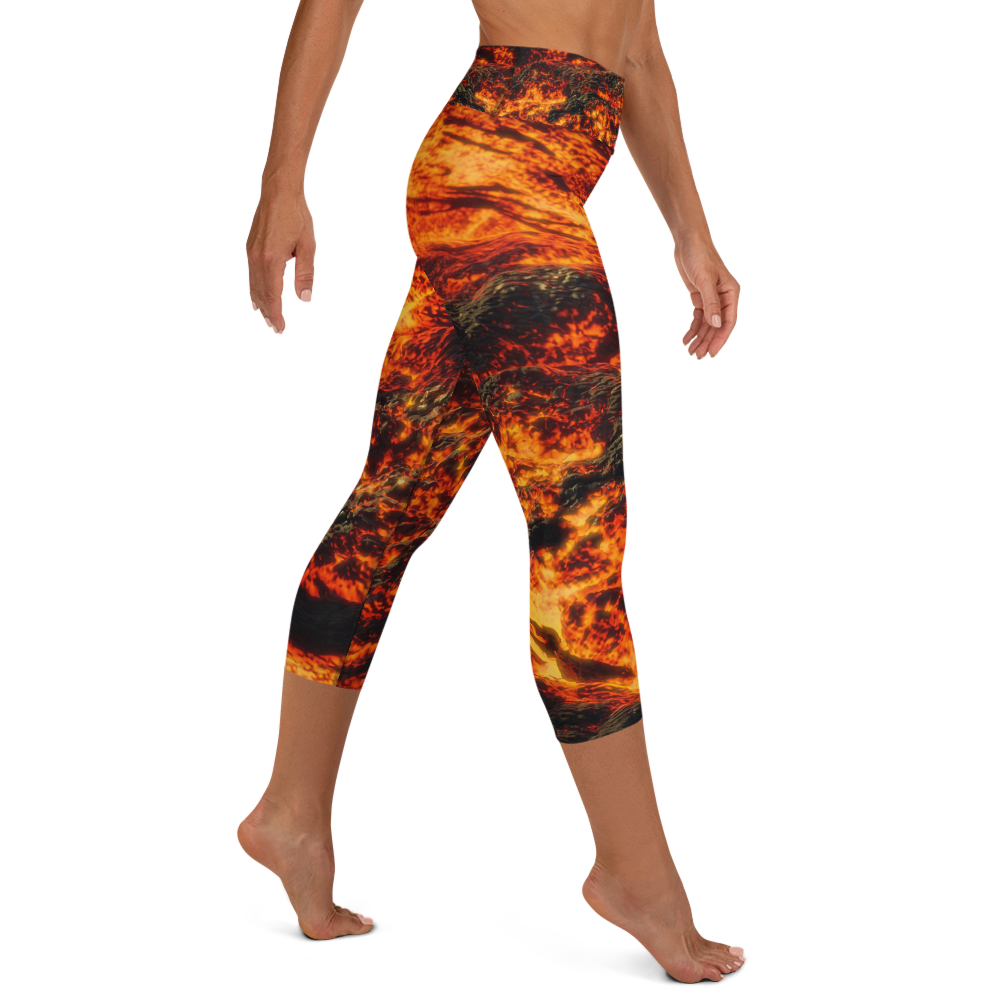 Lava Print Yoga Capri Leggings