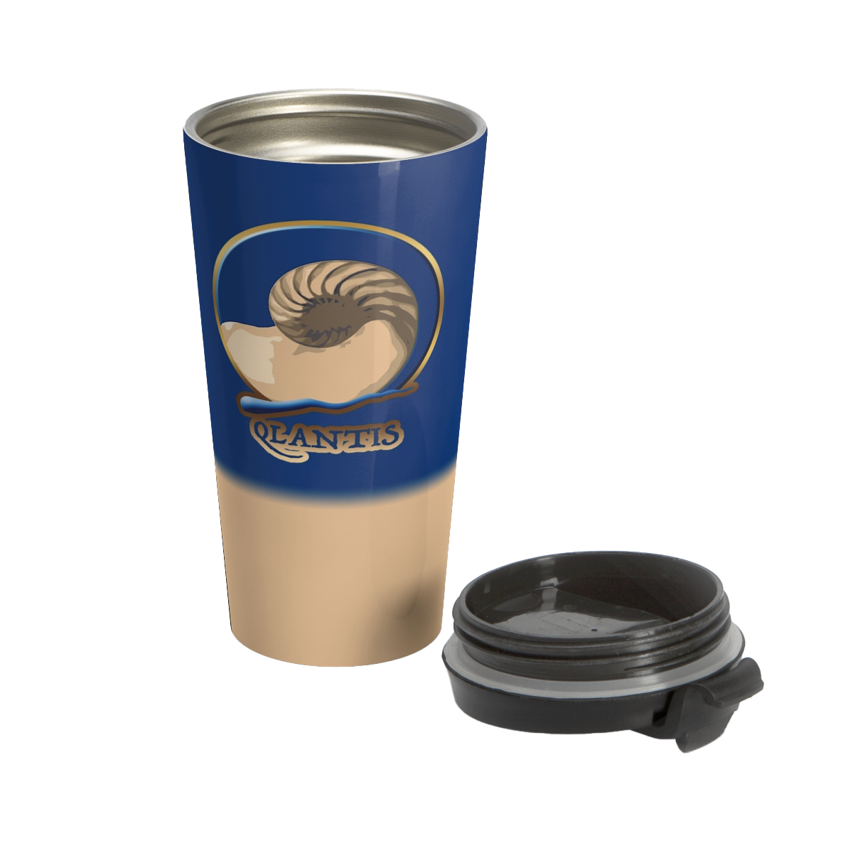 Qlantis Stainless Steel Travel Mug 15oz w/ Flip-top Lid