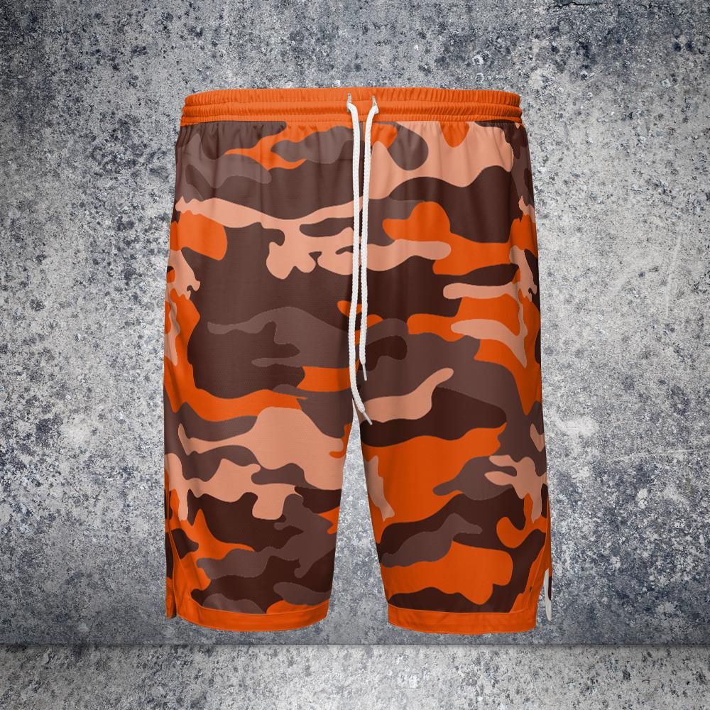 Orange Camo Jersey Shorts