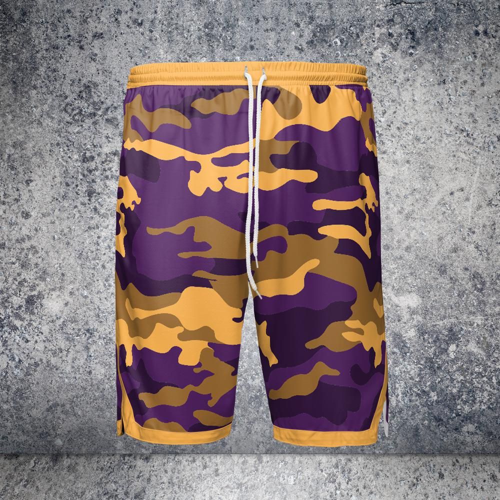 Purple Camo Jersey Shorts