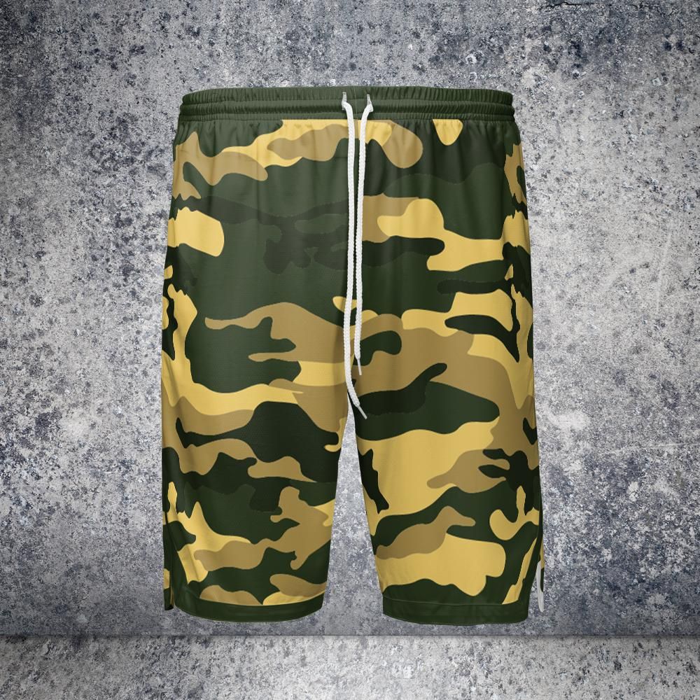 Green Camo Jersey Shorts