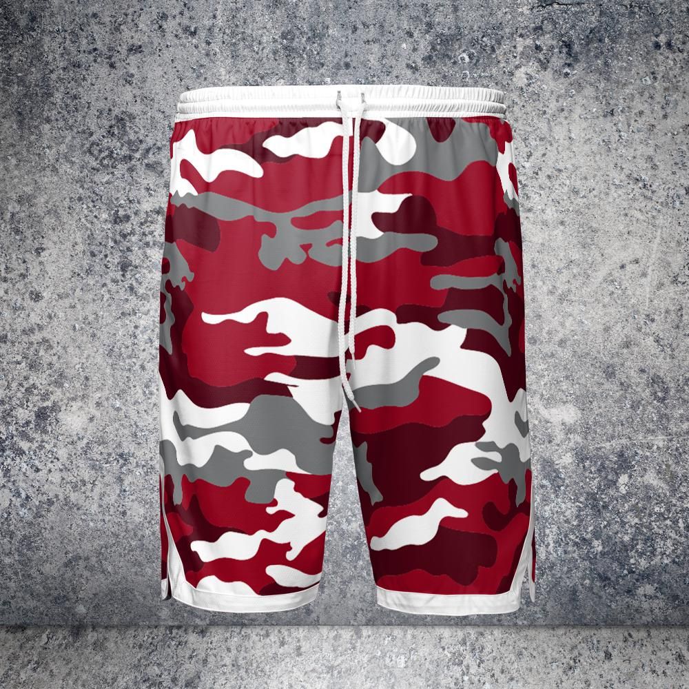 Red Camo Jersey Shorts