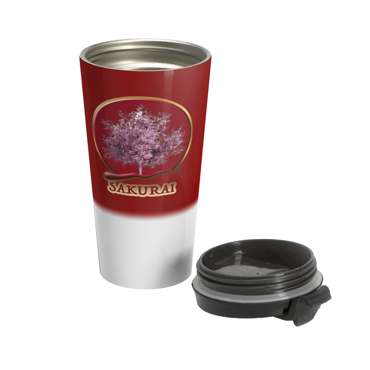 Sakurai Stainless Steel Travel Mug 15oz w/ Flip-top Lid
