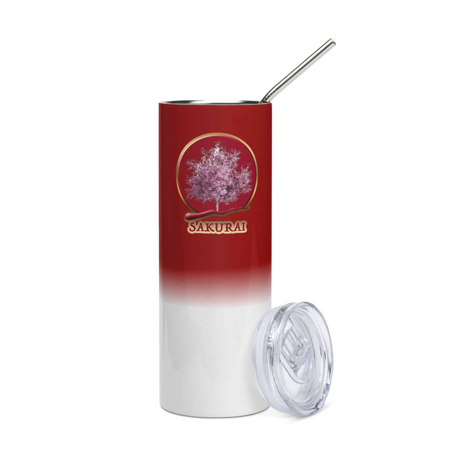 Sakurai Skinny Tumbler with Metal Straw