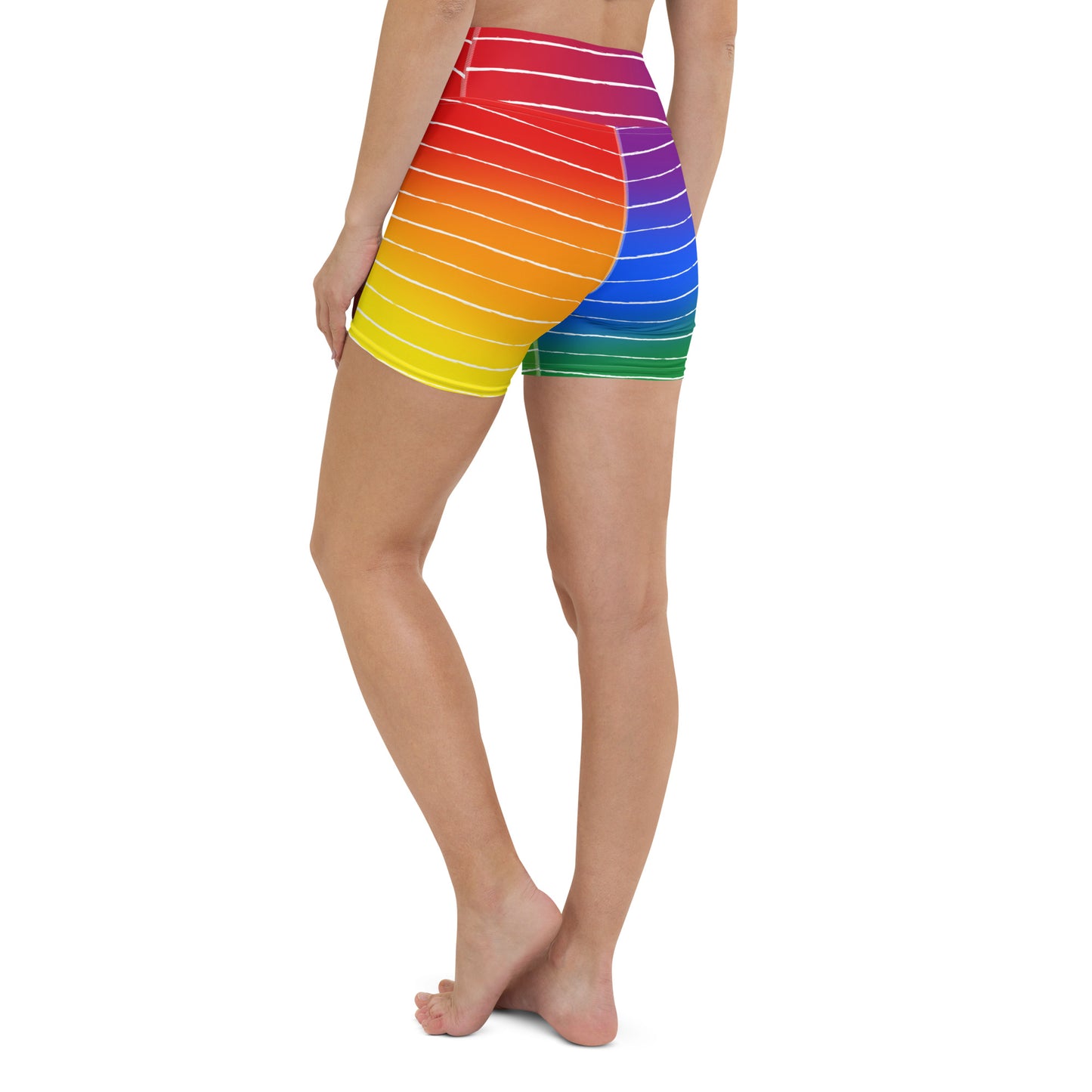 Classic Pride with white graphite stripes Yoga Shorts