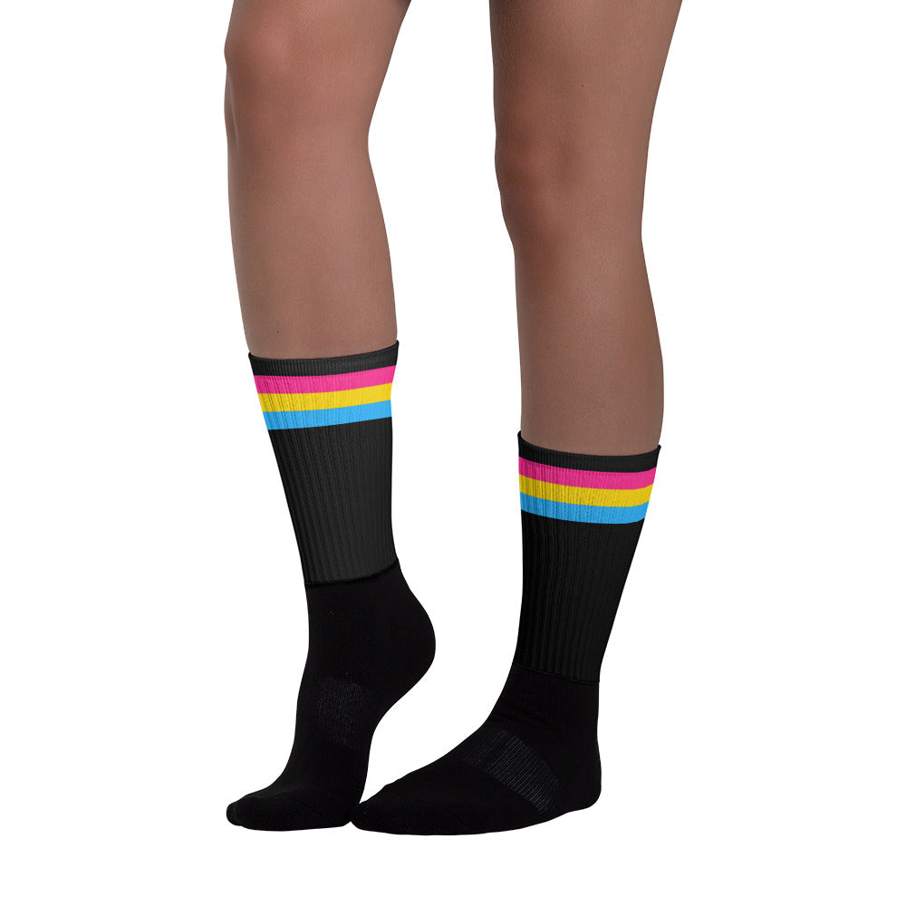 Pansexual Pride Black Socks