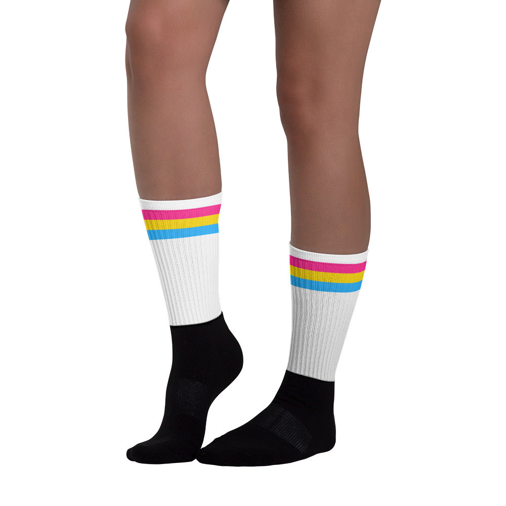 Pansexual Pride White Socks