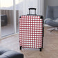 White & Red Gingham Suitcase