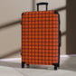 Orange & Brown Gingham Suitcase