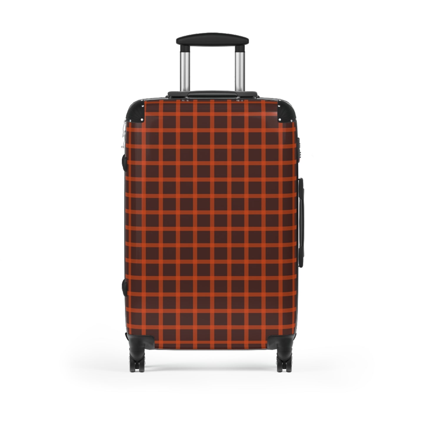Brown & Orange Gingham Suitcase
