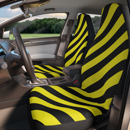Yellow & Black Striped Car Seat Covers