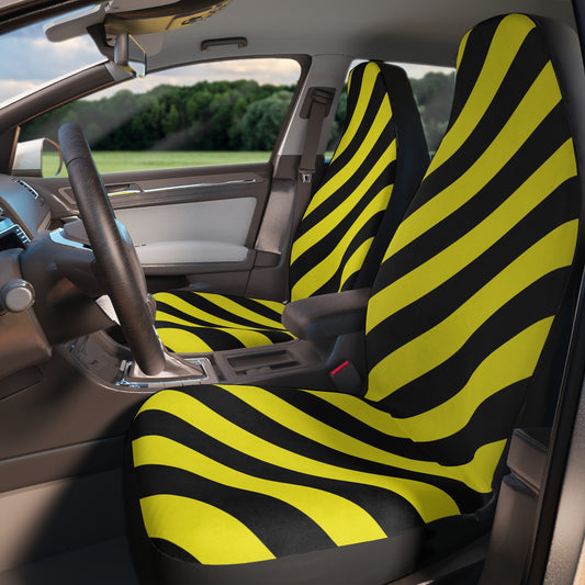 Yellow & Black Striped Car Seat Covers