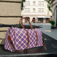 Purple Plaid Waterproof Travel Bag