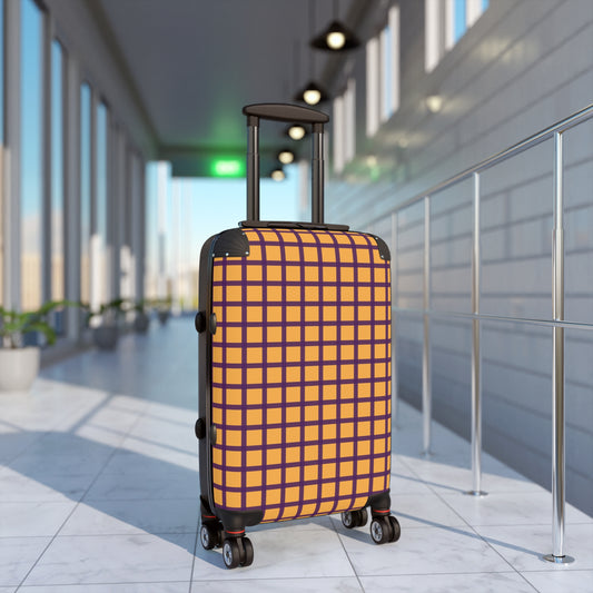 Gold & Purple Gingham Suitcase