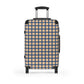 Tan & Blue Gingham Suitcase