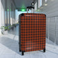 Brown & Orange Gingham Suitcase