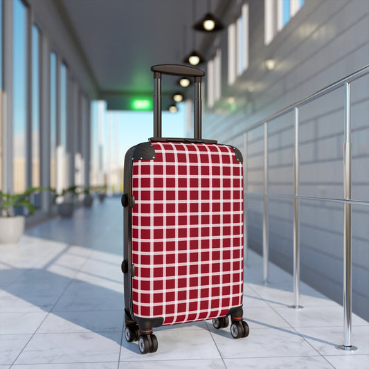 Red & White Gingham Suitcase