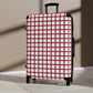 White & Red Gingham Suitcase