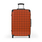 Orange & Brown Gingham Suitcase